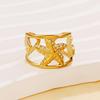 Fresh Ocean Resort Starfish & Shell Open Ring - Stainless Steel Jewelry for Women