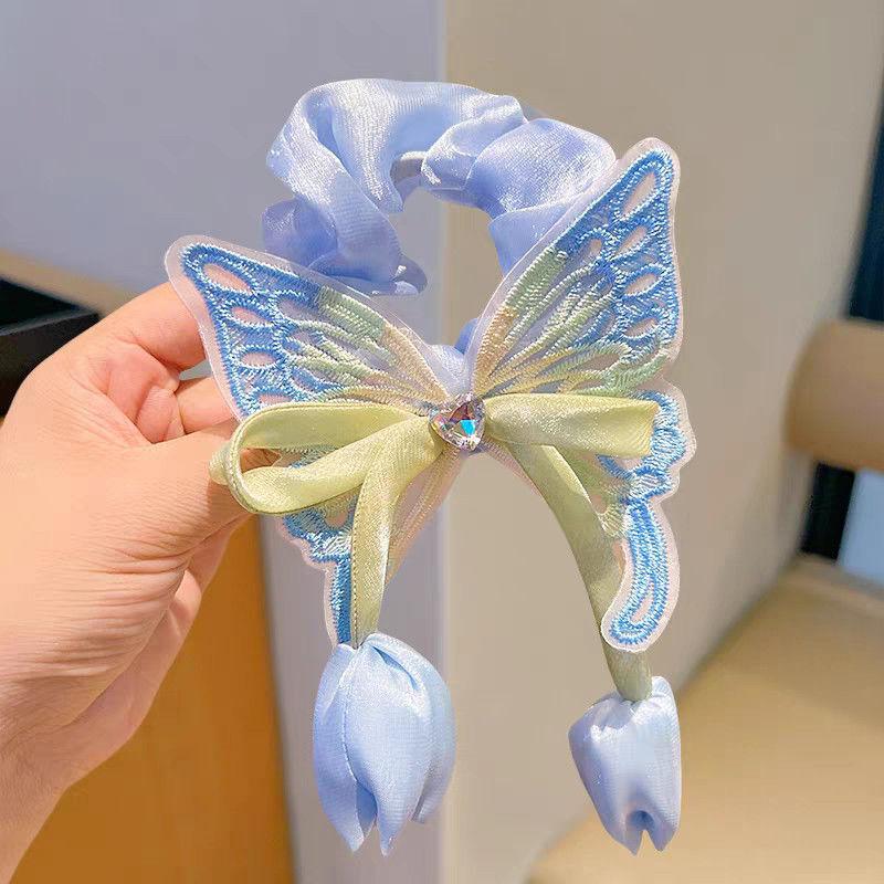 Butterfly Large Intestine Hairbands Girl Meatballs Rubber Band Hair Ties Fashionable Princess Headband Sweet Hair Accessories