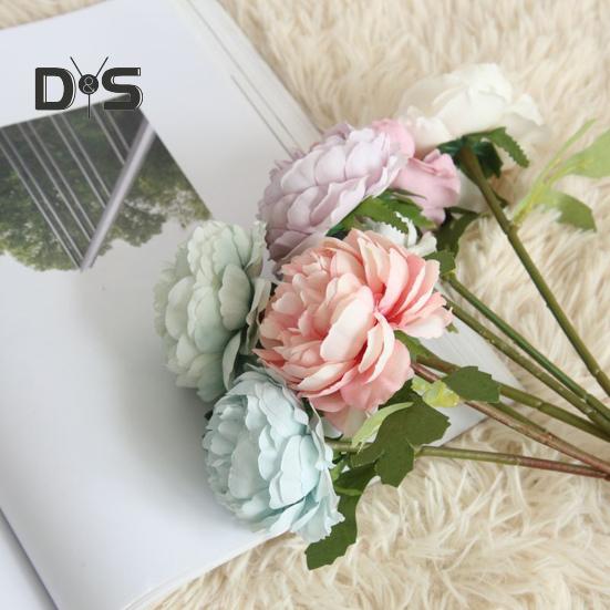 Clear Texture False Tea Rose No Watering Realistic Bridal Bouquet Faux Rose Flower