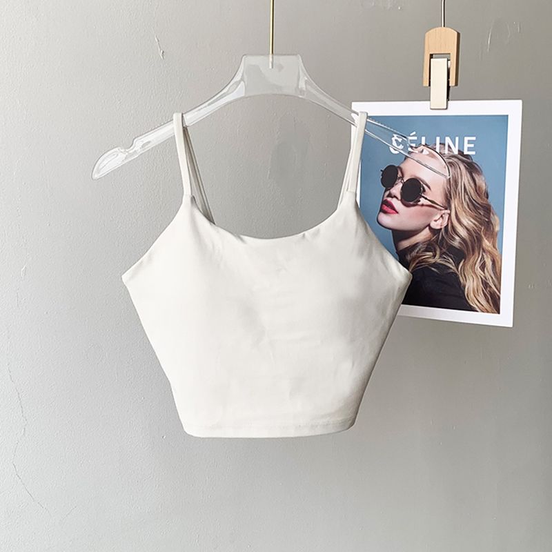 Lu Same Sports Vest Female Outwear Semi-Fixed One-Piece Cup Bubble Wrap Push up Sports Bra Workout Yoga Vest