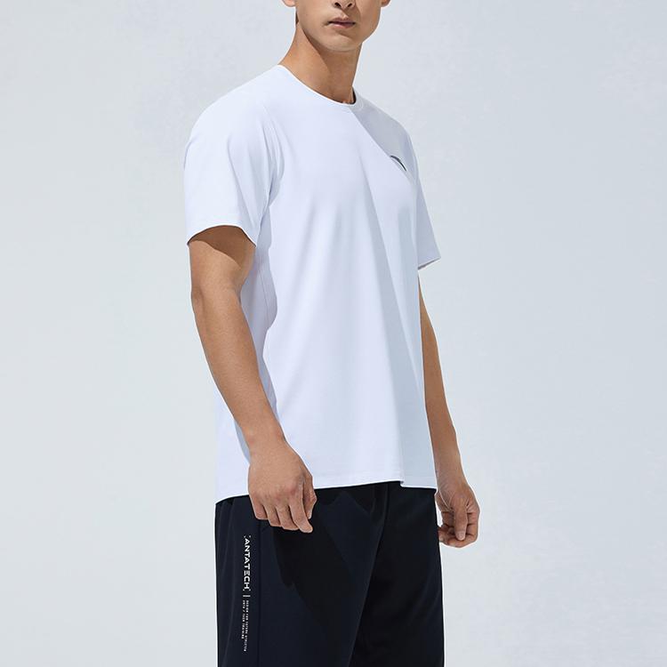 Anta Solid Color Pullover T-Shirt And Mid-Waist Straight Leg Shorts Casual Sports Set Men Sets White 952327202-1
