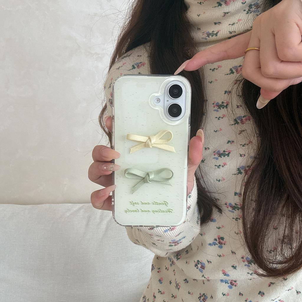 Ink-splash Bow Suitable for IPhone 16 Phone Case Apple 15 Promax New Model 14 Cute 17