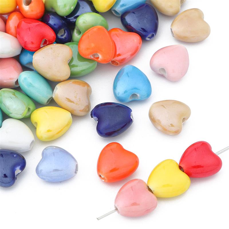 Five-Petal Flower Ceramic Beads for DIY Jewelry Making