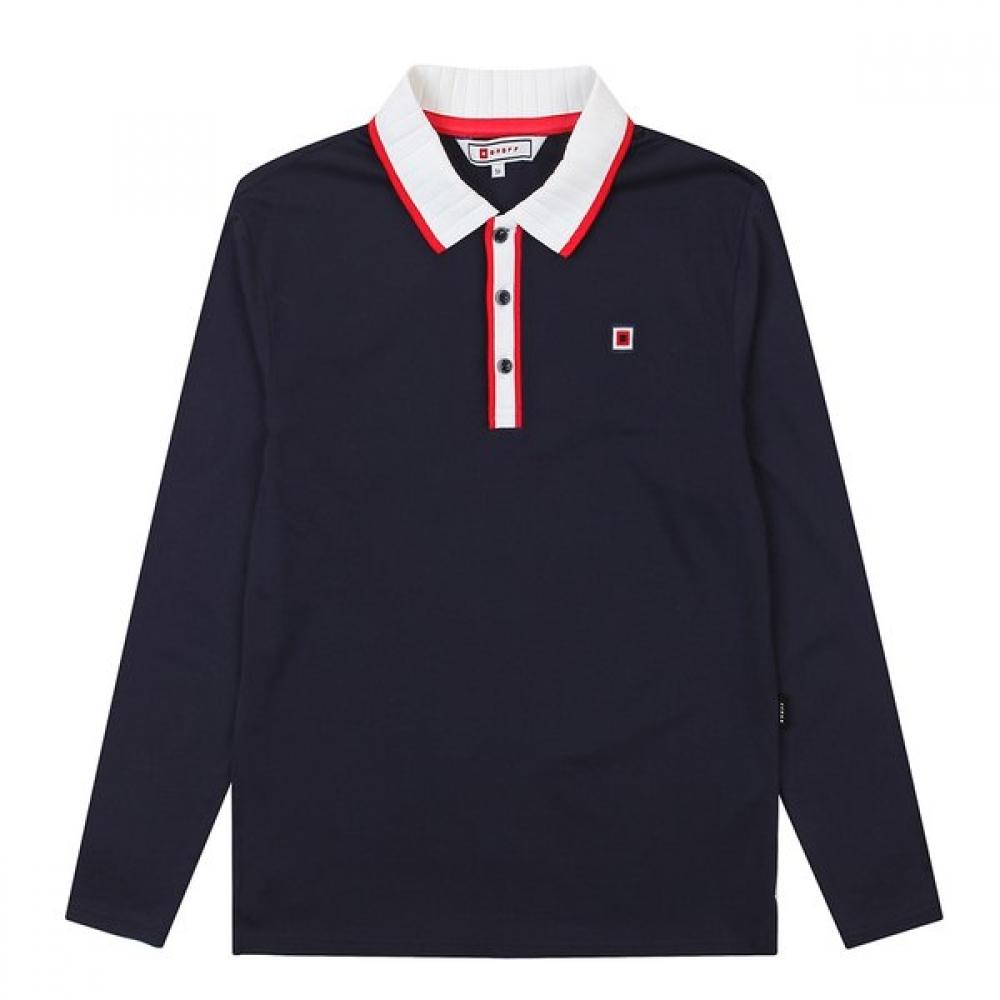 Onoff Men S baSic Mock Neck Long Sleeve T ShirT Of9002gb Navy 48
