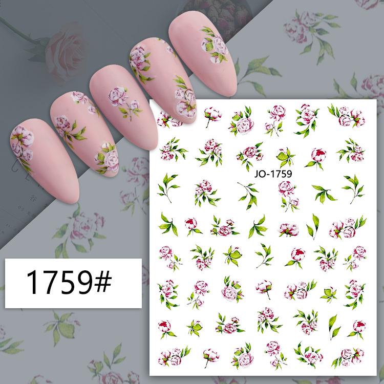 3D Colorful Flower Nail Art Stickers - Sunflower & Rose Self-Adhesive Decals
