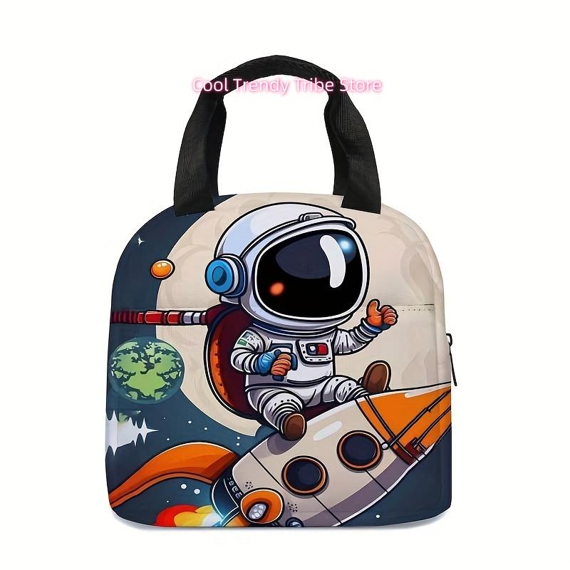Cosmonaut 3D Printed Canvas Meal Bag for Unisex, Handbag Ice Bag Lunch Multi Functional Meal Insulation Meal (Non-Fo