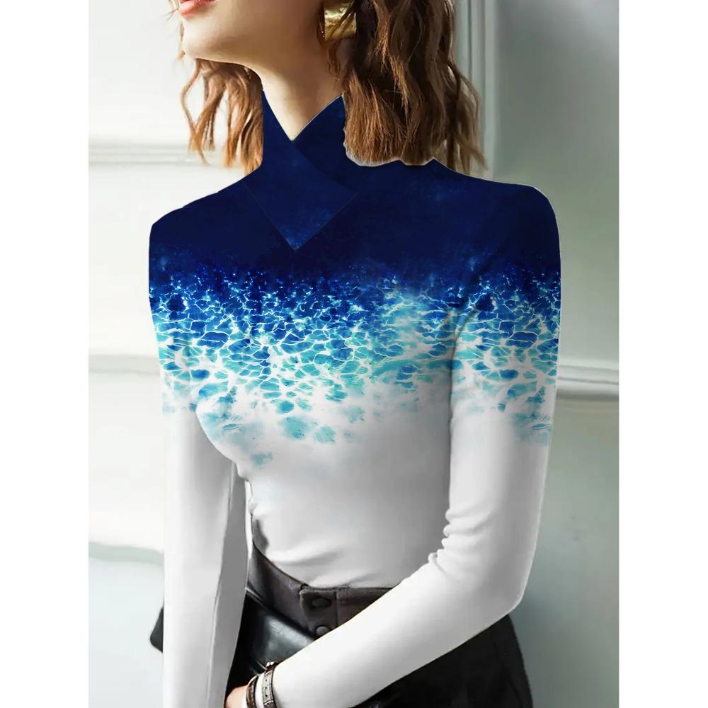 Women's Cheongsam Collar Long-sleeved T-shirt, Suitable for Women, Regular Version, Spring and Autumn Series