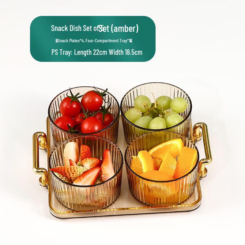 

Nordic Amber Divided Snack Serving Dish