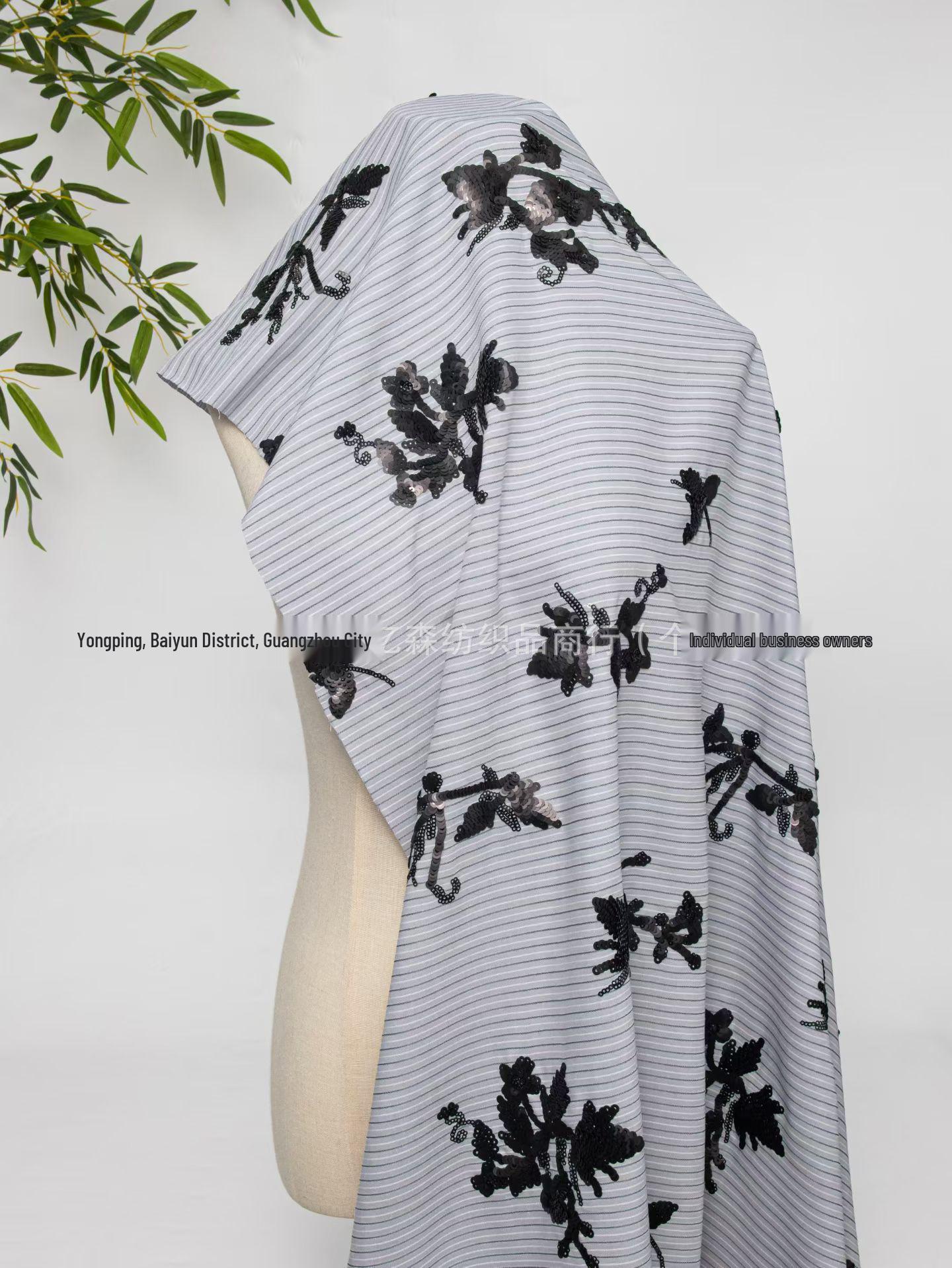 Korean Style Striped Beaded Shirt with Lace Trim - Women s Long Sleeve Spring/Autumn Tops светло-серый