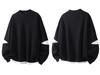 Autumn/Winter American Trend Brand Heavyweight Men's Patchwork Round Neck Long Sleeve Sports Hoodie