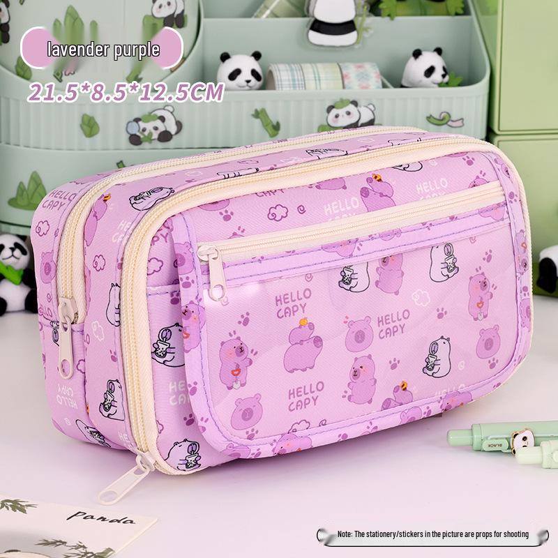Capybara & Panda Large-Capacity Pencil Case for Elementary & Middle School Girls