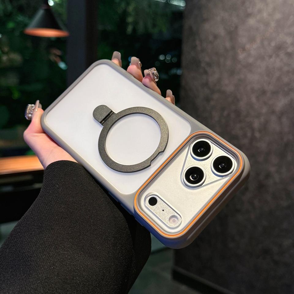 Magnetic Bracket Phone Case for iPhone 15 12 11 13 14 16 17 Air Pro Max 16 15 14 Plus Magsafe Stand Armor Protection Cover