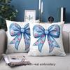 1 Pieces Blue Bow Floral Printed Pillowcase 2D Flat Polyester pillowcase, sofa decorative cushion cov Headboard Pillow