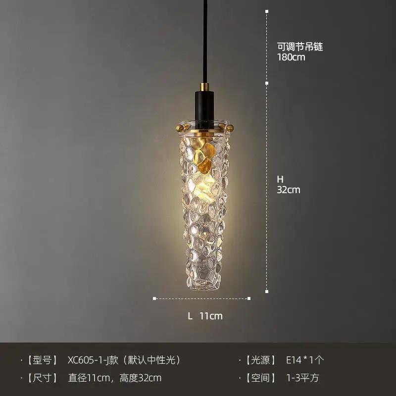 Luxury Gold Lustre Copper Crystal Pendant Lights LED E14 Modern Hanging Lamp Bedside Bedroom Model/Dining Room Kitchen Store Bar