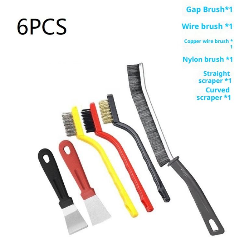 Crevice Cleaning Tool Cleaning Brush Set Multifunctional Kitchen Scrubber Deep Cleaning Supplies Kitchen Brush Stove Top Scraper 6PCS