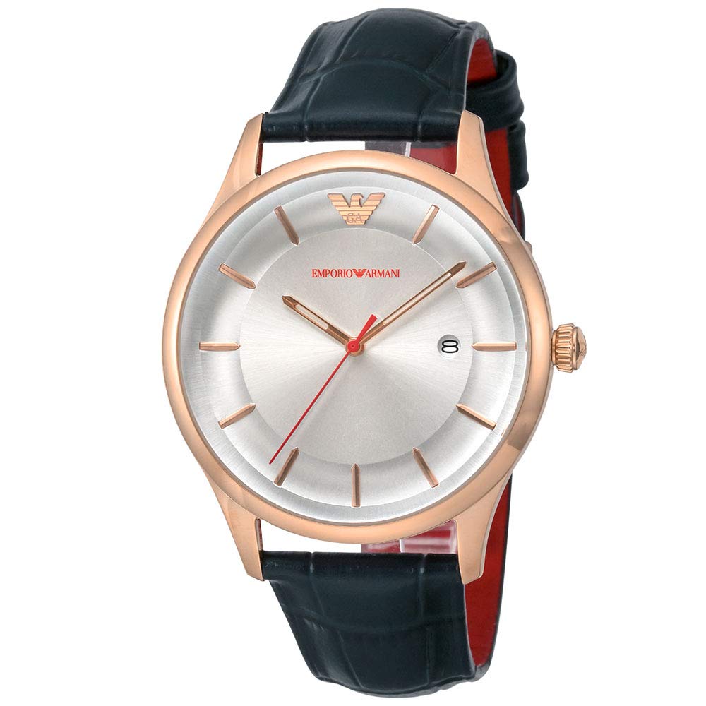 

EMPORIO ARMANI Watch Leather Strap Quartz AR11131 Silver x Navy [EMPORIO ARMANI] Men s [Used]
