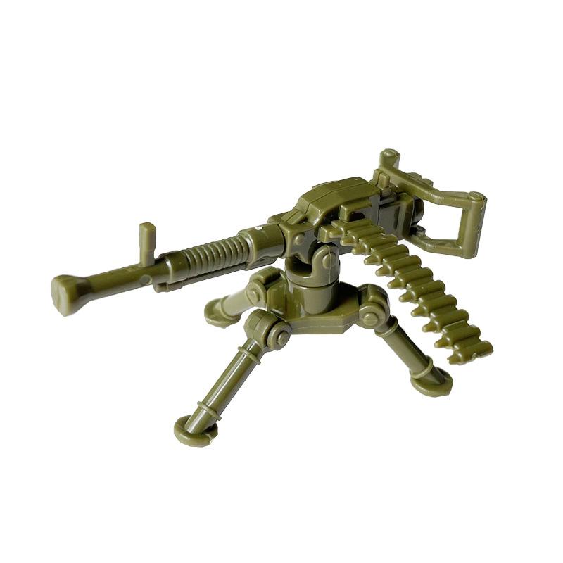 M2 Lett Maskingevær Med Kulekjede Militært Utstyr Svart Maskingevær Byggekloss Våpentilbehør Byggeklossutstyr