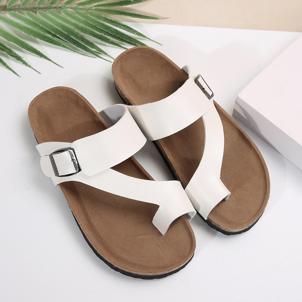 Fashion Fashion Cork Slippers for Women Summer New Casual Beach Sliding Girls Flat Shoes Sandals Retro Roman Women Shoes Flip Flops