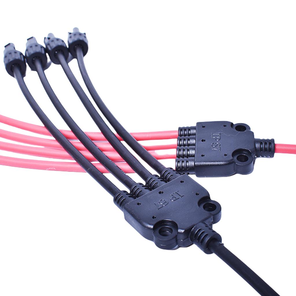 Uprgades Solar Panel Cable Connectors 10AWG Y Branch Adapter Tool Frees Installation for Parallel Connection of 2 Panels