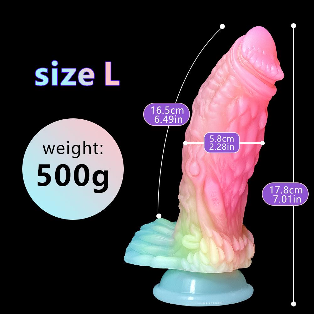 Candy Color Luminous Dildo Fluorescent Mixed Color Dildo Soft Alien Anal Plug Potřeby pro ženy pro dospělé sexuální hračky Tekuté