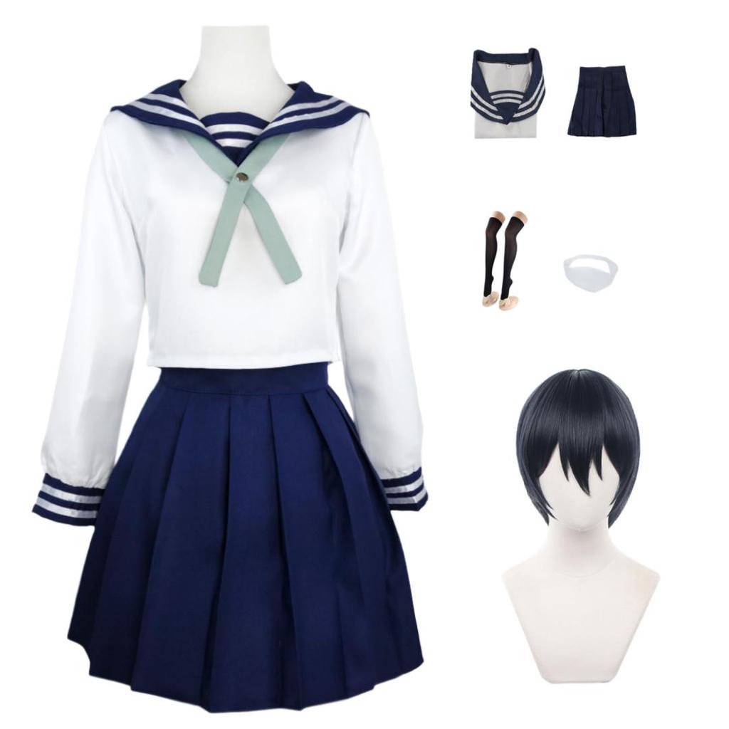 Amanai Riko Cosplay Costume Wig Anime JJK Jk Sailor Uniform