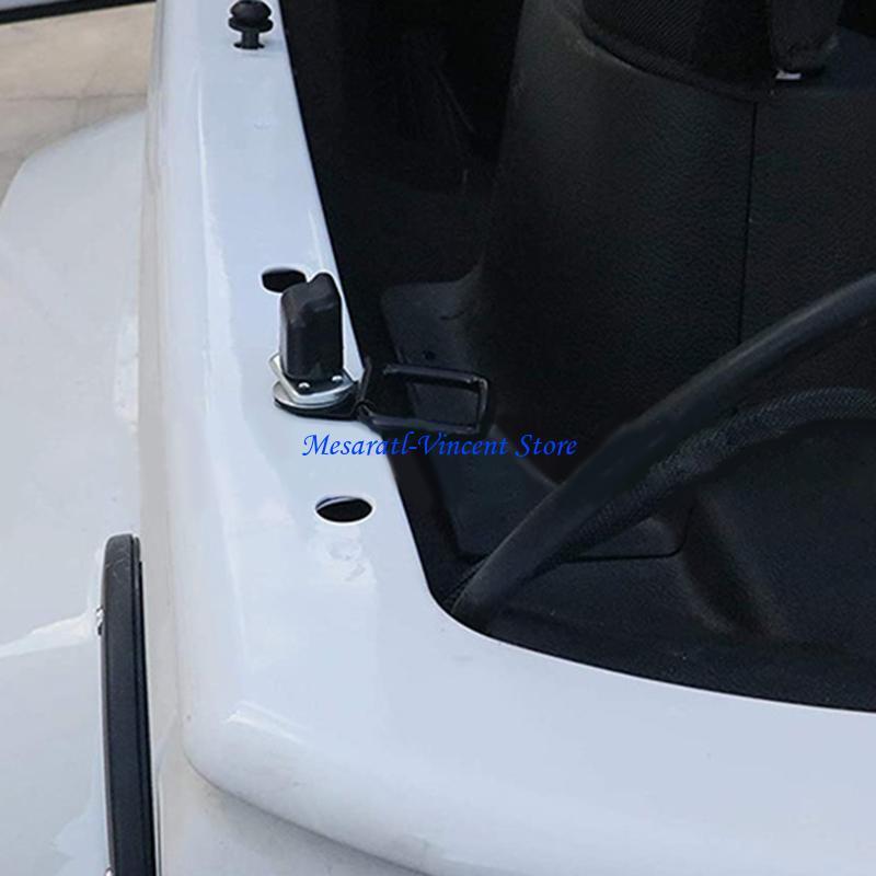 

A70F 8Pcs Black D Pull Hook Tie Down Anchors Ring for Car Truck Trailers RV