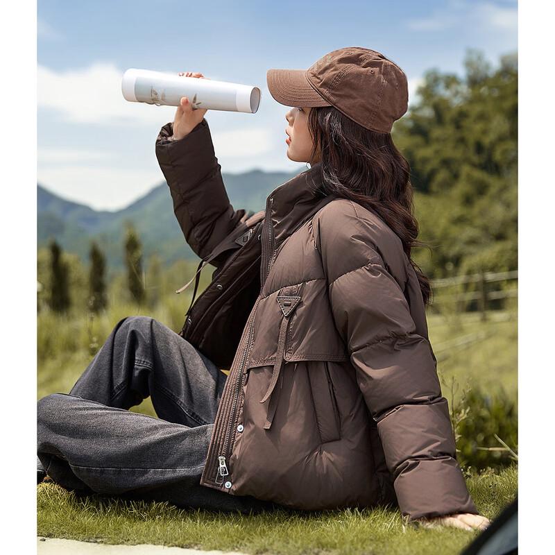 Demana Damen Kurze Daunen-Pufferjacke 90% Daunen