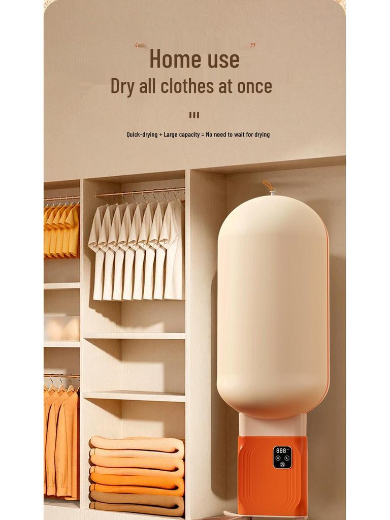 Compact Multifunctional Shoe and Clothes Dryer with Timer and Sterilization