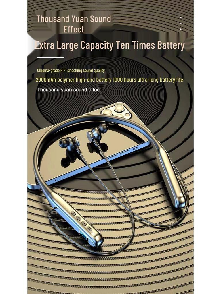 Bluetooth 2025 Neckband Earphones: Wireless, High Sound Quality, Long Battery Life, Perfect for Sports.