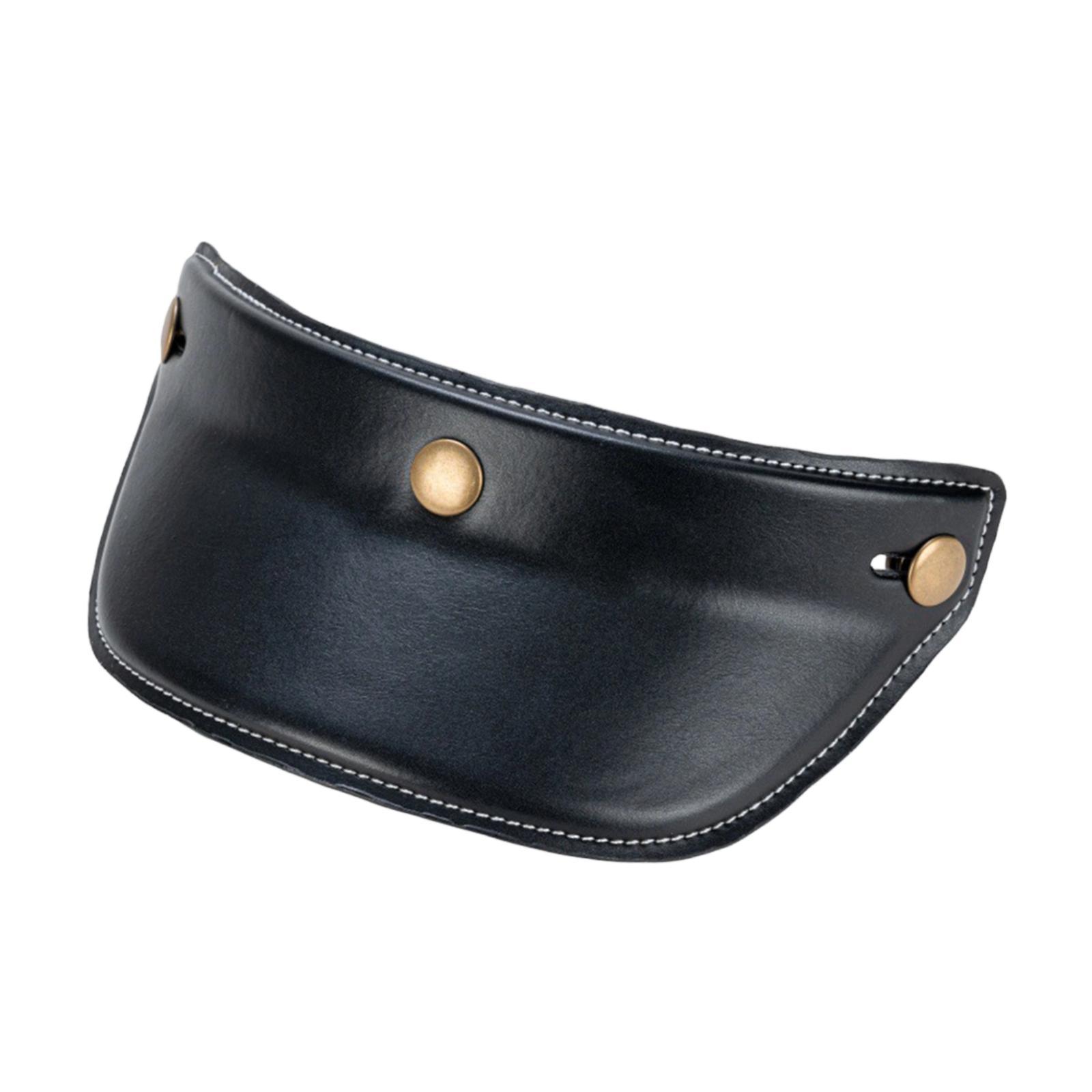 Helmet Visor PU Leather Replacement Sun Shade Shield for Universal Motorcycle Helmet Accessory Open Face Protection