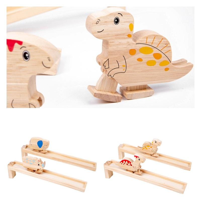 Wooden Dinosaur Ramp Toy For Kids' Concentration Development Non-electric Diy Colorful Packaging