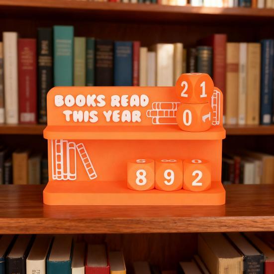 Reading Counter Bookshelf Decor Book Read This Year Ornament Yearly Reading Record Reading Challenge Tracker Gift for Book Lovers