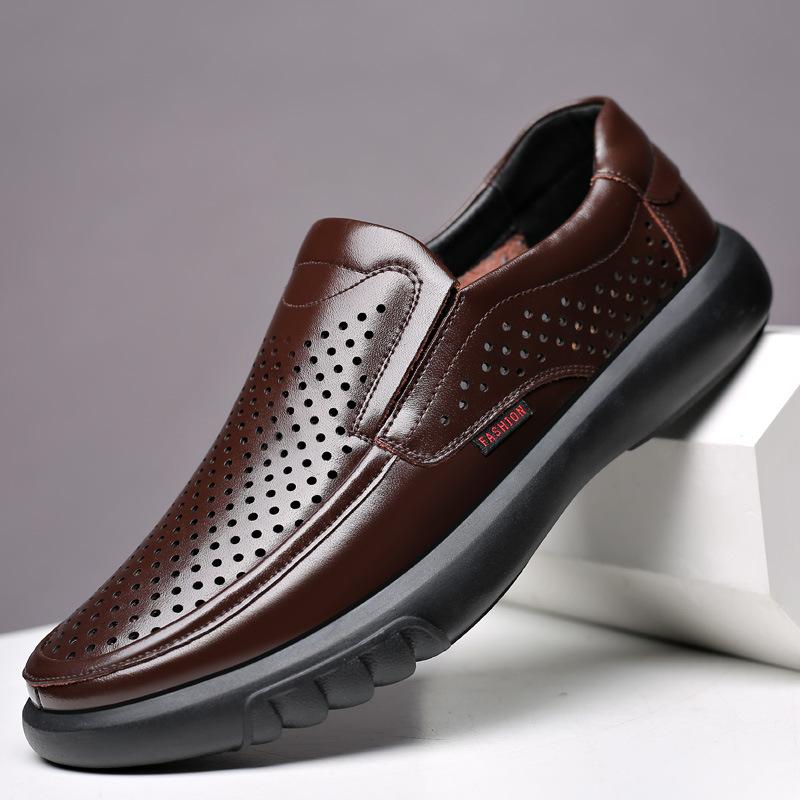 Fashion Handmade Men Shoes Genuine Leather Casual Shoes For Men Flat Platform Walking Shoes Loafers Breathable Sneakers Zapatos Hombre