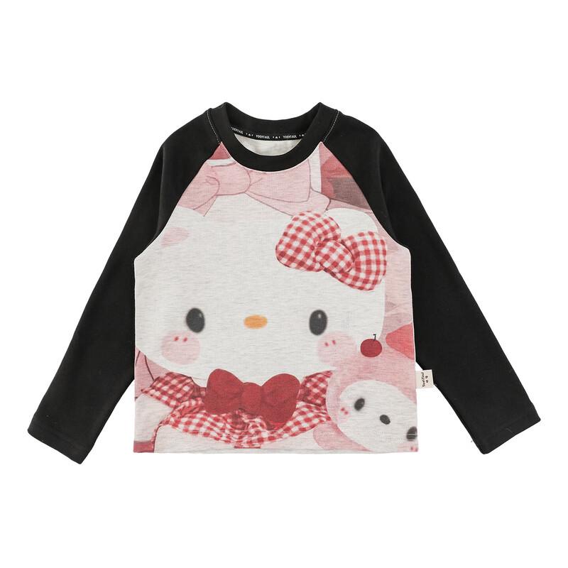 YuYou Girls  Autumn/Winter Anti-Bacterial Cat Long-Sleeve T-Shirt 100