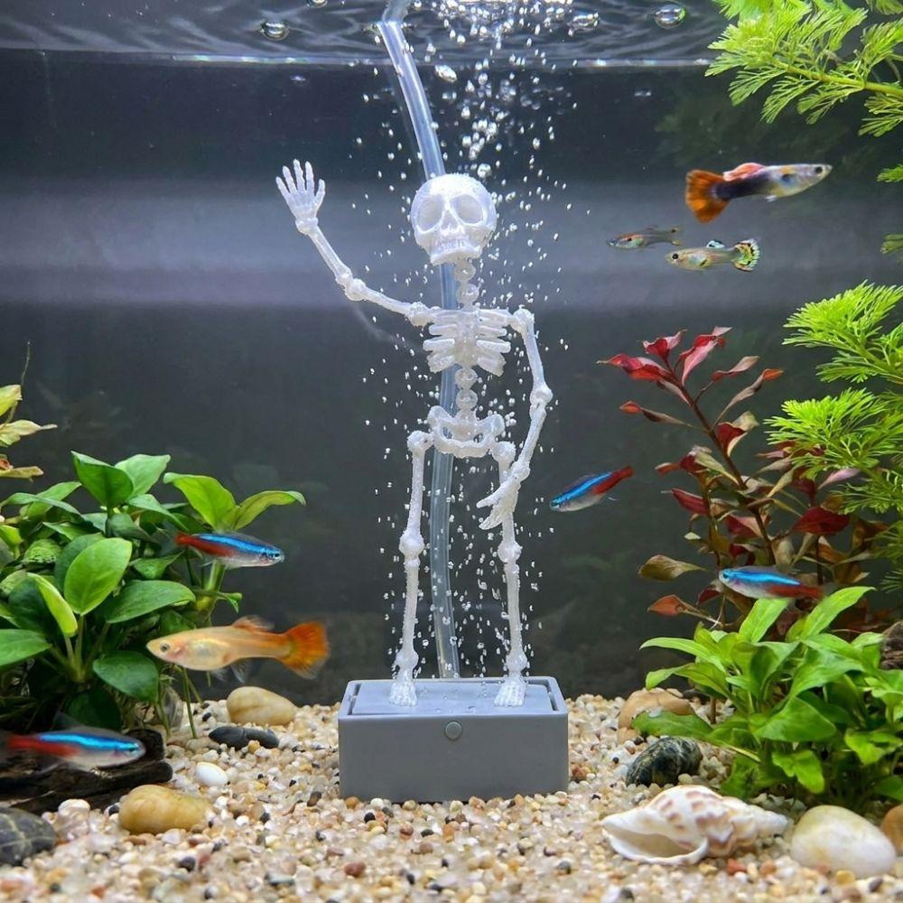 Air Driven Dancing Skeleton Aquarium Bubbler Plastic Movable Oxygen Skeleton Aquarium Tank