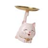 Cartoon Cat Statue Organizer Tray Animal Sculpture Fine Workmanship Resin Kitten Figurine Desk