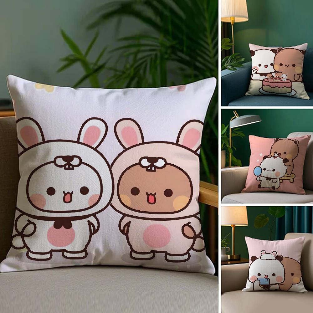 Panda B-Bubu D-Dudu Pillow Case Sofa Living Room Bedroom Double-sided Printing Square Cushion Nap Time Cushion Cover