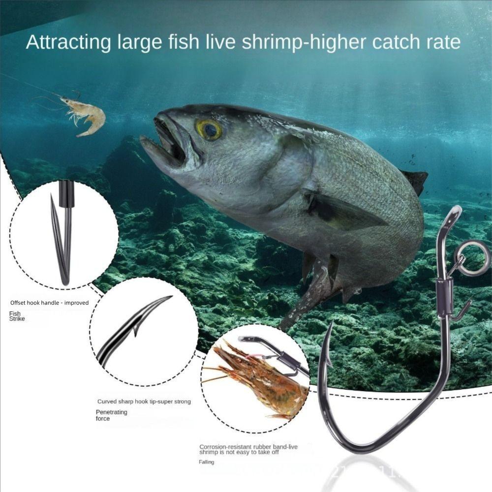 10pcs Wacky Weedless Worm High-carbon Steel Fishhook Wide Gap Hawksbill Single Hook  Sea Fishing