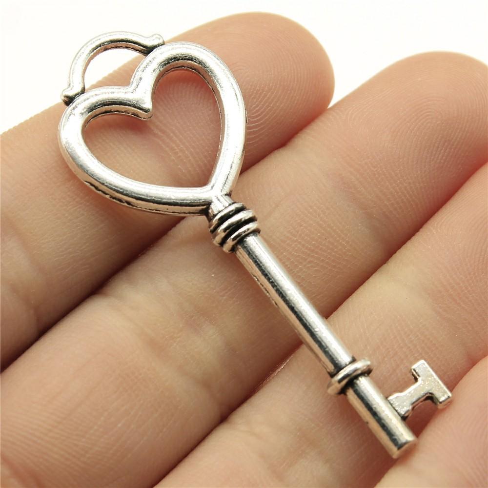 5pcs Charms Key Antique Silver Color Vintage Key Charms For Jewelry Making Charms Pendant Key Jewelry Findings DIY