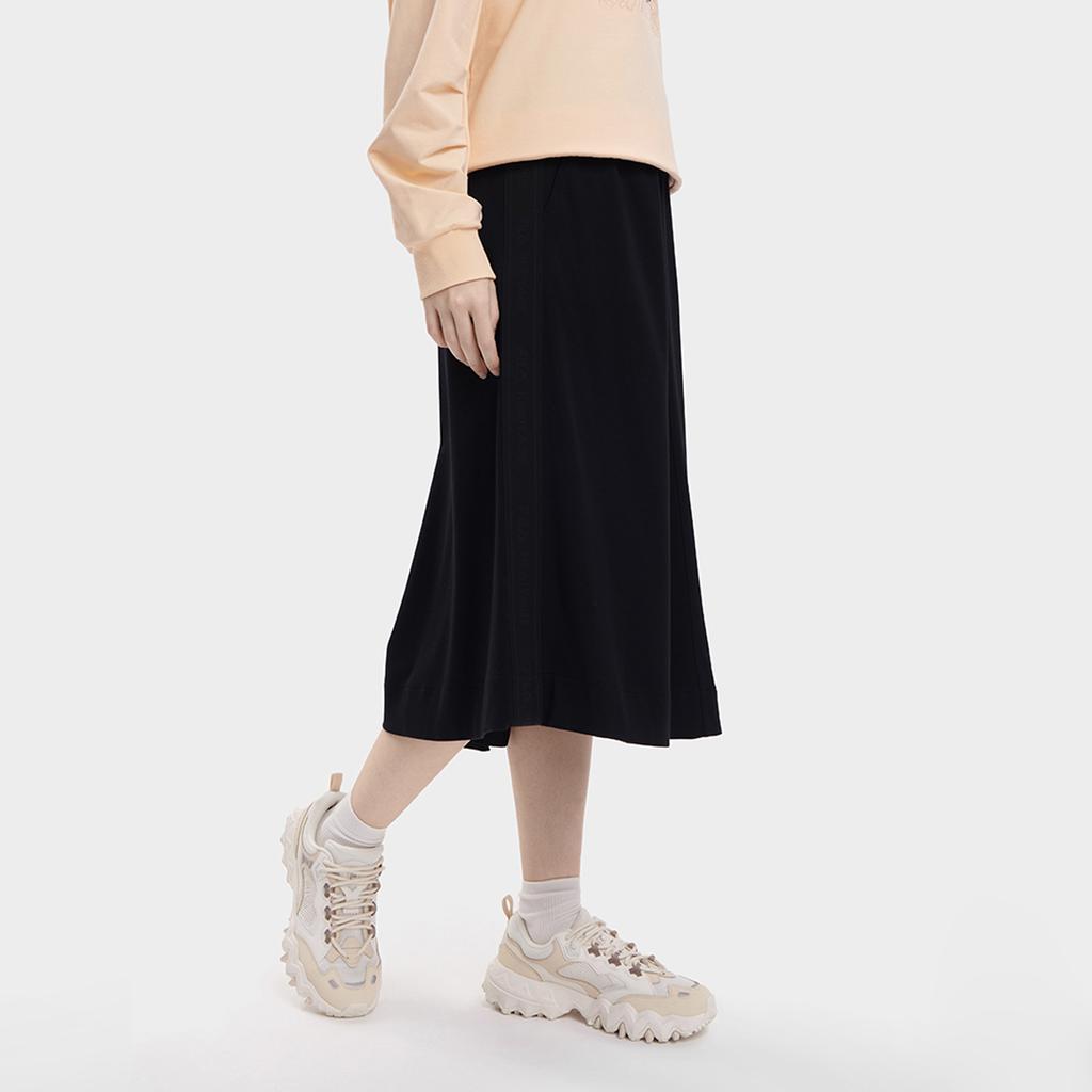 New FILA Casual Long Skirt Women's Pitch Black F11W338312F-BK