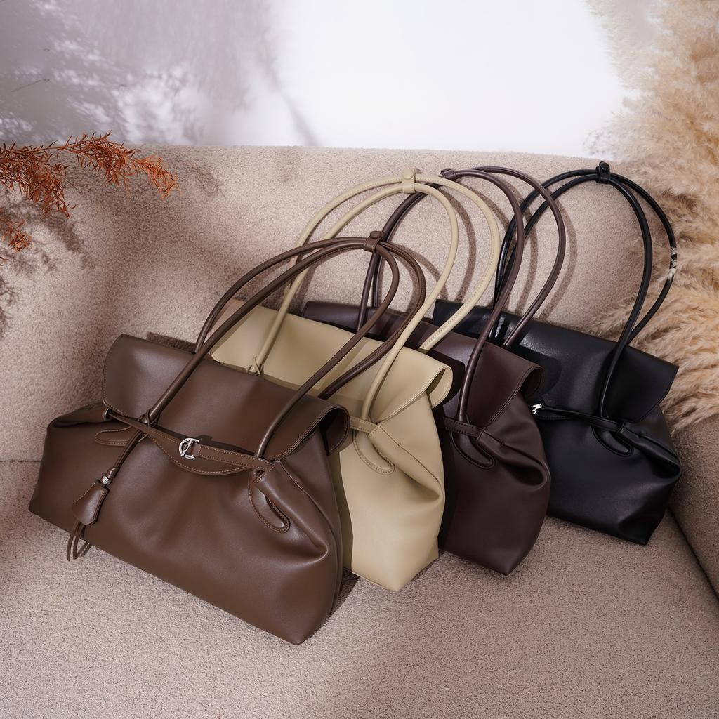 Leather Simple Shoulder Bag Bag Cover Commuter Large Capacity Underarm Bag Fashion Bag