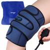 NEWGO Knee Ice Pack Wrap Around Entire Knee with Air Pump, Ice Pack for Knee Injuries Reusable Gel Cold Pack for Knee Compression Ice Pack Wrap for