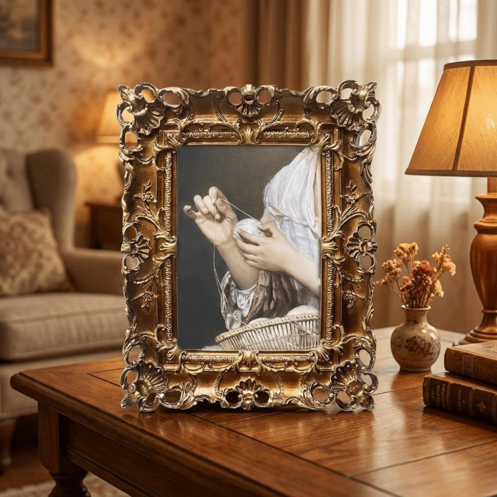 Luxury Ornate Picture Frame Resin Photo Stand Photo Props Frame Ornaments  Living Room