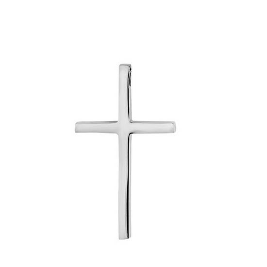 Polished Titanium Steel Cross Pendant Necklace for Men - European & American Style