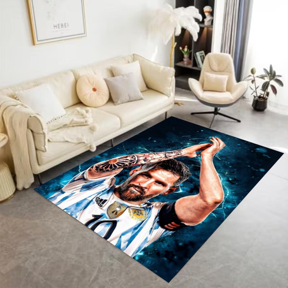 Lionel Messi World Cup Champion Floor Mat Suitable For Kitchen Dining Room Playrooms Hallway Antislip Carpet Office Home Decor Wedding Party Gift