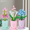 12 Styles Milk Tea Cup Building Blocks Flower Bouquet Potted DIY Bricks Creative Design Decor Toys