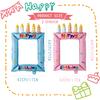 1pc Pink Blue Inflatable Photo Frame Balloons Party Photo Booth Props with Happy Birthday Messages and Candle Designs