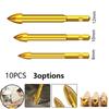 10X 8/10/12mmTitanium Ceramic Tile Marble Glass Drill Bits Spear Head Hex Shank