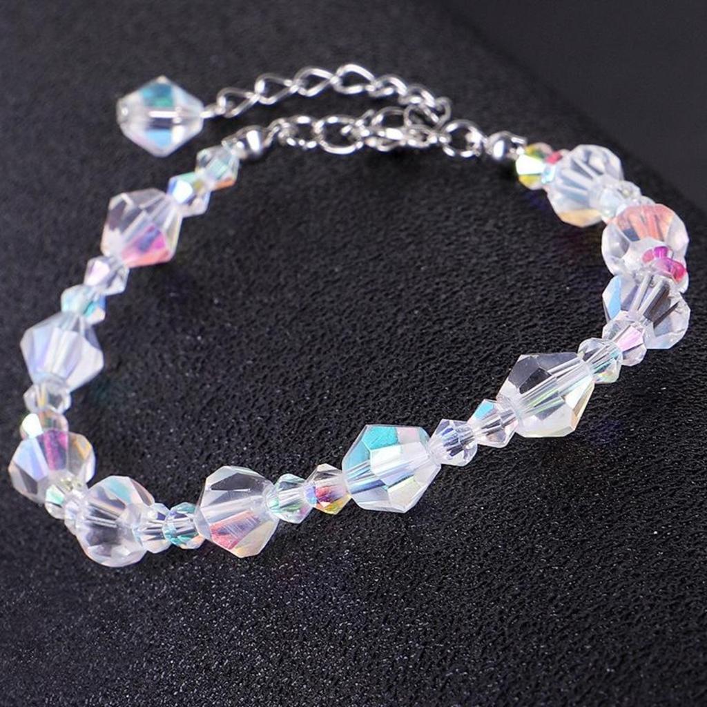 Northern Lights Bracelet Square Crystal Bracelet Exquisite Luxury Fashion Jewelry Women Girls Adjustable Stretch Link Chain Bracelets
