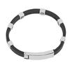 Magnetic Negative Ion Bracelet Waterproof Silicone Sports Bracelet Wristband for Balance Silver